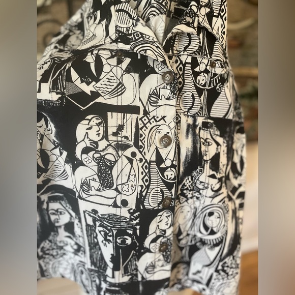 Vintage Picasso Cubism Abstract Art Jacket Size XL - Picture 10 of 13